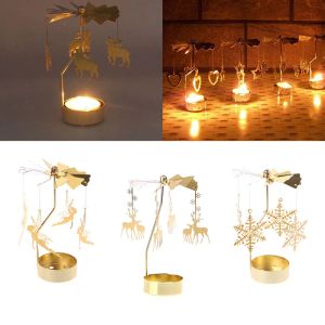 Candles Spinning Rotary Carousel Tea Light Candle Holder Stand Light Gift Wedding Decor