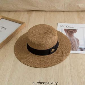 Weitkrempeln Hats Strohhut Damen Biene Bow Sommerausstieg Sonnenschutz Sonnenschild Europäische und amerikanische Retro Freizeit All-Match Top Hatwide Nggh Nv72