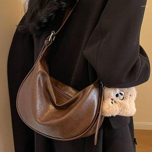 Hobo Ladies 2024 Fashion Versatile One Shoulder Crossbody Commuter Women's Bag Högkvalitativ textur Dumpling Bun