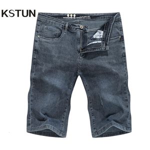 Pantaloncini da uomo shorts estate elast sottile dritto pantaloni casual comodi uomini corti jeans streetwear jeans maschio 240415