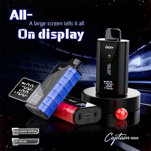 Captain IJoy originale 10k 10000 sbuffi usa e getta e penna a vapori di sigaretta con indicatore LED a LED di alimentazione a batteria e-liquida ricaricabile 650 mAh 18 ml 5%