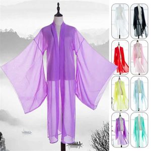 Ethnic Clothing Hanfu Cardigan Ancient Chinese Sleeve Shirt Tang Dynasty Thin Chiffon Classical Folk Dance Clothes Cosplay Stage Costume