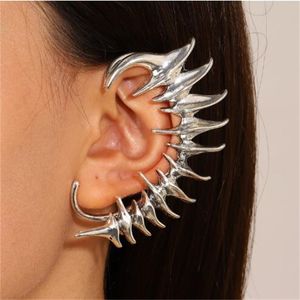 Thorn spine skeleton mechanical wind ear hook with niche design irregular metal ear clip without ear hole male and female ear accessories AB214