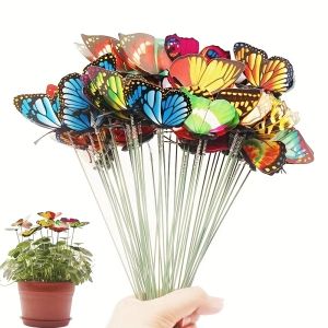 Dekoracje Wodoodporna symulacja motyl ogrodowa sadza do ogrodu kolorowe kapryśne stawki motyla na zewnątrz kwiat dekoracje domowe