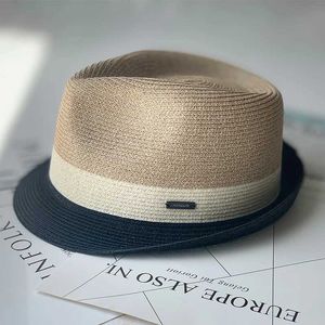 Wide Brim Hats Bucket Hats 2023 Unisex Jazz Str Hat Mens Sun Hat Summer Outdoor Travel Sun Hat Comfortable and Breathable Curled Panama J240429