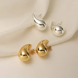 Studörhängen 2024 Vattendroppstål för kvinnor Teardrop Droplet Hollow Gold Color Waterproof Charm Wedding Jewelry Gift