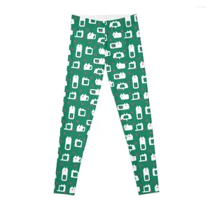 Активные брюки Рождественские котят с украшениями зеленые леггинсы Тренировка Одежда