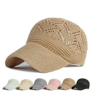 Chapéus de aba larga Balde de verão Womens Hollow Baseball Baseball Holdable Holiday Mesh Mesh Ajustável Sol Q240427