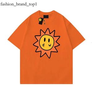 Men Designer Draw T Shirt Smiley Sun Cards TEE Women Graphic Printing Tshirt Summer Trend Rękaw Rysowanie Casualne koszule Top High Street House 6438