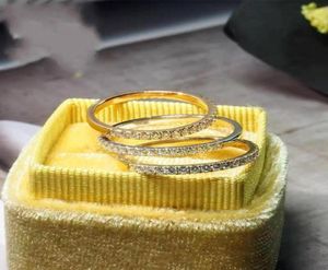Klusterringar äkta 18k vitguldpott simulerad diamantring fin smycken enkel rund tunt för kvinnor gåva24425457199964