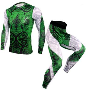 Running Jerseys 2021 Sport Suit Men Long Sleeve T Shirts Pants Compression Set Bodybuilding Rashguard Gym Fitness Tracksuits12309234