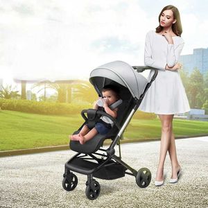 Bebek arabası# hafif lüks bebek bebek arabası, oturmak ve uzanmak için güzel manzaralı çocukları ayarlanabilir koltuklar bacak dinlenme q240429