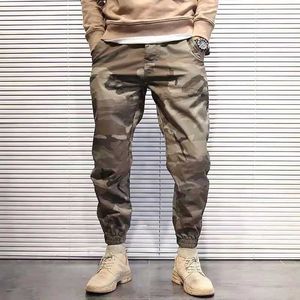 Calça masculina calças de carga masculina calça coreana de calças de lã de inverno elástico y2k bagagem de luxo harajuku nylon j240429