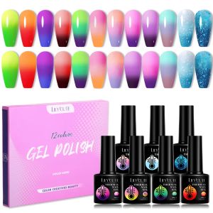 Satser lilycute termisk gel nagellackuppsättning full täckning underbar temperaturfärg förändras för manikyr långvarig gel lack kit