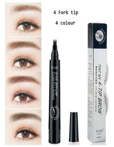 8pcslot 4 Micro Fork Tip Eyebrow Tattoo Pen Fine Sketch Liquid Eyebrow Pen Waterproof Tattoo Dålig Henna Eye Brow Pencil Makeup9249119