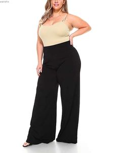 Women's Pants Capris 2023 New Plus Size Womens Elegant Loose Style Elastic Fabric Casual PantsL240429