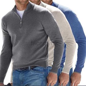 2024 Men's T Shirts Autumn/Winter New Long sleeved V-neck Zipper Men's tees Casual Top Polo