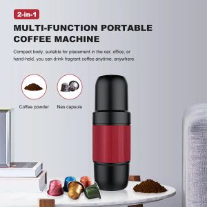 Sets Portable Espresso Hine, Compatible Ground Coffee, Hand Coffee Maker, Travel Gadgets, Manually Operated, Perfect for Camping