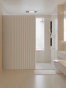Curta de chuveiro da série de cortinas dobráveis 1pc é adequada para cortinas de chuveiro à prova d'água nos banheiros 240423