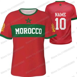 Marrocos Original Diy Football Shirt Flag Nome personalizado Men e Womens Training Tops Jersey de fitness Jersey Running Highking Jersey Tops 240428