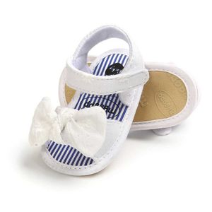 Sandaler sommar ny baby flicka sandaler multicolor bowknot tassel anti-halk mjuk ensam nyfödda spädbarn först vandrare baby skor