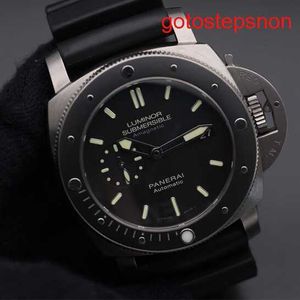 Relógio de pulso esportivo Série submersible Panerai 44mm Sport Sport Men Black Glow-in-the Drek Waterperme Rubber Date Display Luxury Watch Ring preto Black Fita PAM00389