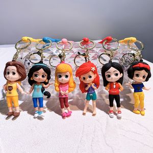 Decompression Toy Princess book bag pendant doll cute silicone car key chain pvc gifts wholesale keychain