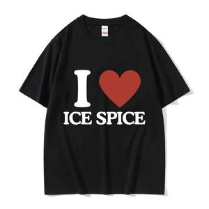 Męskie koszulki Raper lodowe przyprawę uwielbiam graficzną koszulkę men kobiet swobodne bawełniane bawełniane koszulki Hip Hop moda moda moda moda koszulka T240425