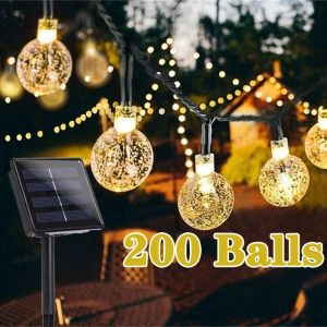 Decorazioni luci a corde solari Crystal Crystal Lightmas Ghitmas Ghitmas 8 Modie Affronta Patio Light for Garden Party Decor