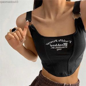 Женские танки Camis New Spring и Sext Sexted Printed Shot Rete Ride Top для женской нерегулярной топ -вершины Y2K Summer Button Top Top Top Bra Padsl24029