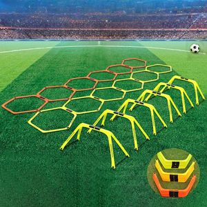 6PCS -Trainingsringe Agility Football Ring Equipment Folded Hexagon Soccer Footwork Leiter Training Multi -Supplies Hex Hürden 240429