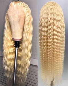 Överklass Blond 613 Deep Wave Gluels HD spets Wigvirgin Human Brasilian Wigshuman Hair Extensions Wig58302021991178