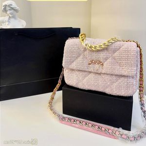 Borsa a tracolla del designer CC19BAG Luxurys Borsa a tracota a trama della catena di moda BASSEGGIO LUSSA BASSAGGIO DI LADURA LASCHE CLUTTO IN GOTTO IN GOLDO UN OEQD