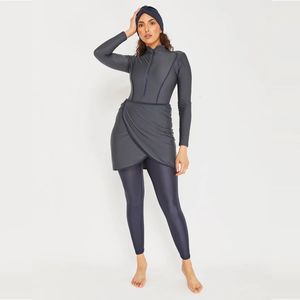 Kobiety w połowie muzułmańskie stroje kąpielowe Muzułmańskie stroje kąpielowe plus size muzułmańskie islamskie stroje kąpielowe Surf Surfuj sport Burkinis S-4xl 240419