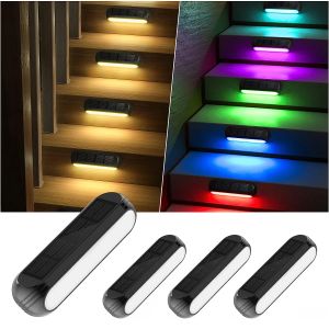 Dekorasyonlar Güneş enerjili LED RGB Dış Bahçe Bahçesi Balkon Teras Çit Dekorasyon Duvar Lambası Açık Su Geçirmez