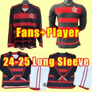 Långärmning 24 25 Flamengo Soccer Jerseys 2024 Diego E.Ribeiro Gabriel B. Gabi Pedro Vidal de Arrascaeta Gerson B.Henrique Camisa Mengo Fans Version Men Kids 2025