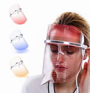 3 färger LED -ljusterapi mask anti rynka ansikts spa instrument behandling skönhet enhet ansikte hudvård verktyg1082696