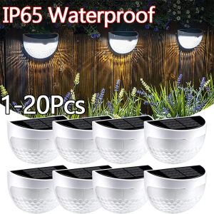 Decorações 120pcs 6 luminadas de parede solar luminárias de parede externa lâmpadas de energia impermeabilizadas Passo Courtyard Garden Decoration Lights