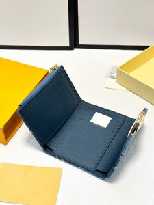 Portefeuille Victorine Folding Wallet Blue Denim Purse Clutch Handväska LouiseviutionBag Designer väskor