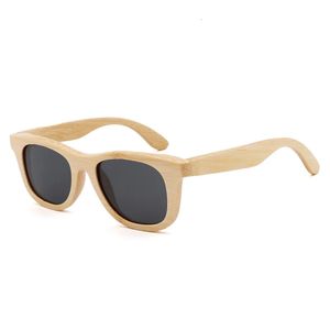 Berwer Childrens Sunglasses Natural Small Bamboo Wooden Eyewear for Boys Girls Kids Sun Glasses 240417