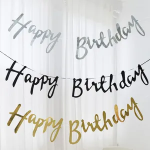 Decoração de festa Glitter Banner Birthday Birthday for Kids Adults Decorations Supplies