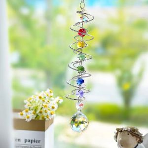 Decorazioni coda a spirale filatore di filatore suncatcher a sfera di cristallo stabilizzatore chakra tallone appeso a vento cantomes arcobaleno arcobaleno arredamento