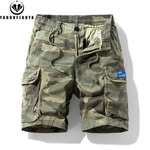 Men's Shorts Mens summer casual camouflage comfortable shorts mens elastic waist loose and straight high-quality design Q240427