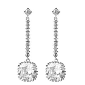 white square zircon dangle earring long drop studs ear jewelry bridesmaid gift tassel bridal dangly vintage earrings for women71407527802