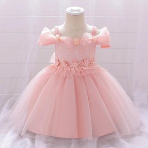 Girl Dresses Tulle Baby Baby Party Born 1 ° compleanno in prua Princess Kids Dress for Flower Wedding Bridemaid Prom Gown