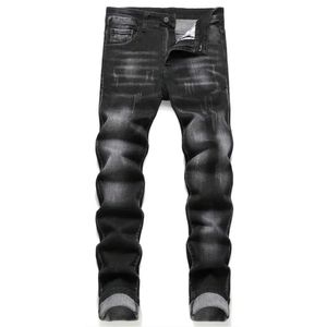Men's Jeans Mens jeans casual straight stretch fashion classic blue black work denim Trousers mens brand clothing Q2404271