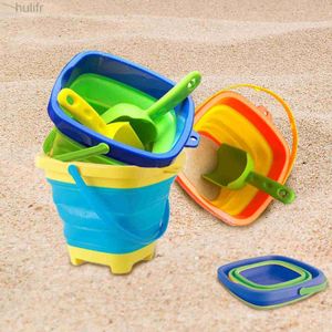 Sand Play Water Fun Children Beach Toys Summer Outdoor Baby Beach Sand Toy Foldable Sand Bucket With shovel Play Sand Water Game Toy for Kid d240429