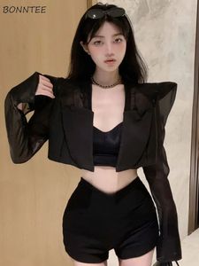 Blazers Women Chic Leisure Streetwear Designs Summer Creativity Holiday Flare Sexy Ulzzang Fashion Casual Fit 240417