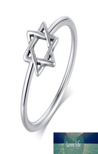 Charm Star of David Ring for Women rostfritt stål Silverfärg Magen David Jewish Jewelry6719681