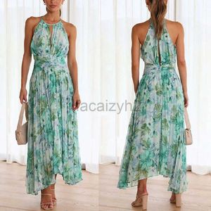 Basic Casual Dresses Designer Dress Summer Women's Neck Hanging Sleeveless V-Neck Printed Large Swing Long Dress